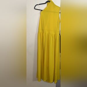 Yellow midi one shoulder